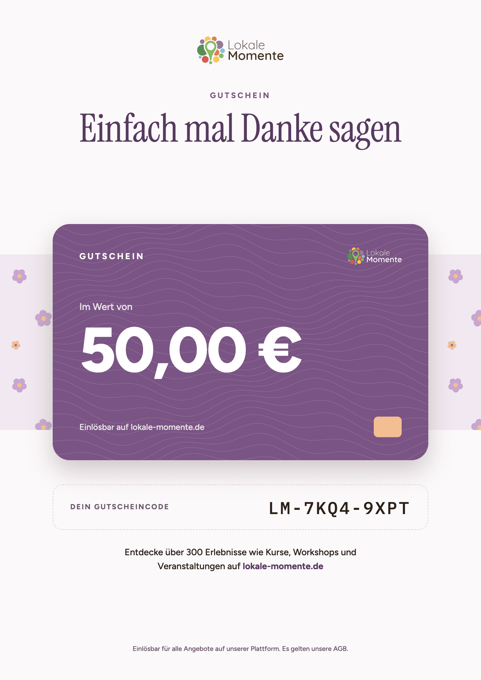 Gutschein-Design „Danke“
