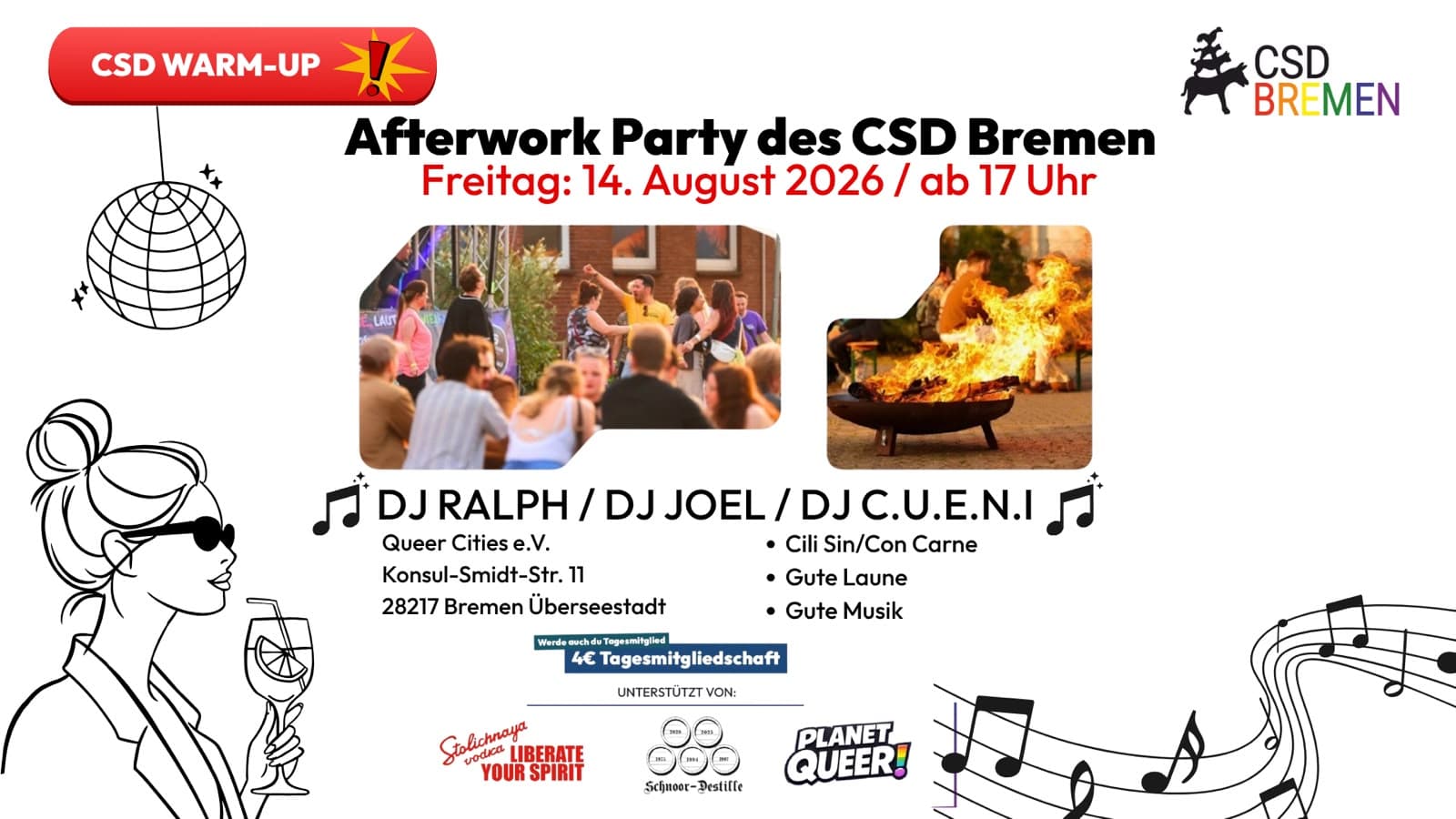 Die zweite offizielle After-Work-Party des CSD Bremen